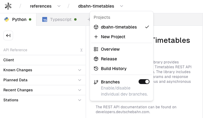 Branch toggle